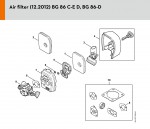 Stihl BG 86-D Catalytic Converter Blowers Spare Parts